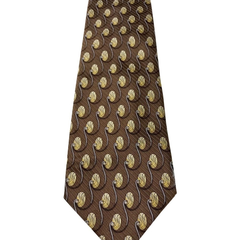 Valentino Brown Cravatte Printed Silk Tie